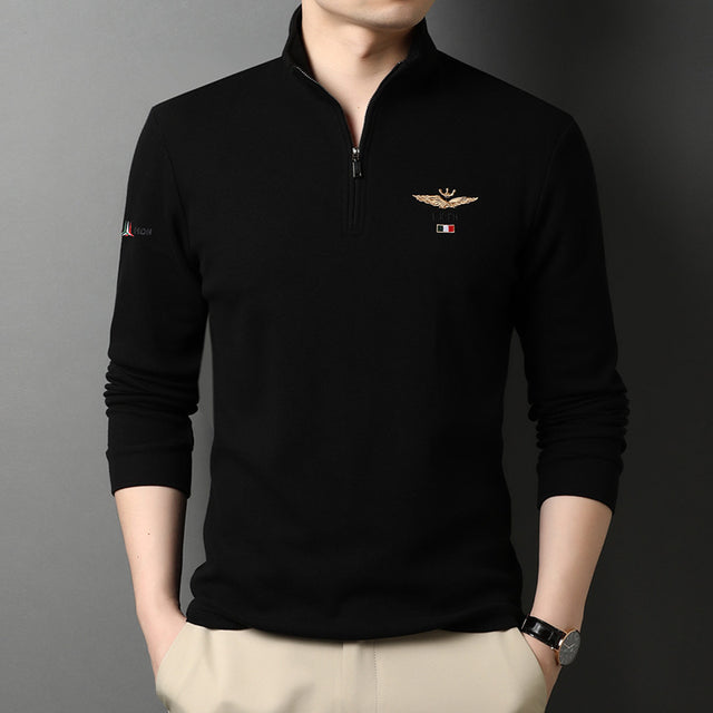 Men’s Stand-Collar Long-Sleeve Shirt