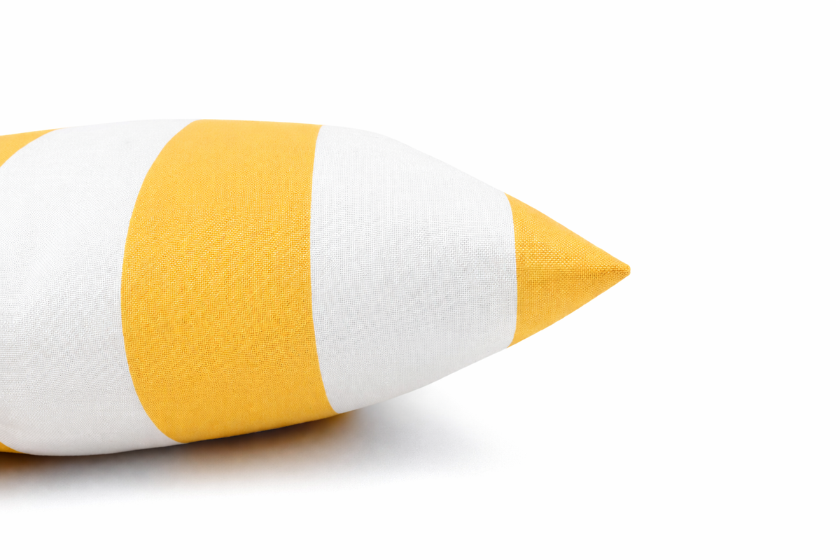 Set of four yellow outdoor pillow covers