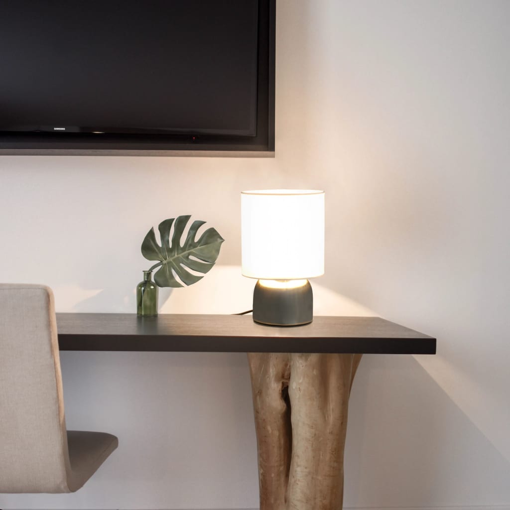 Modern smoky glass table lamp set