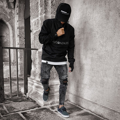 Acid Wash Black Jeans