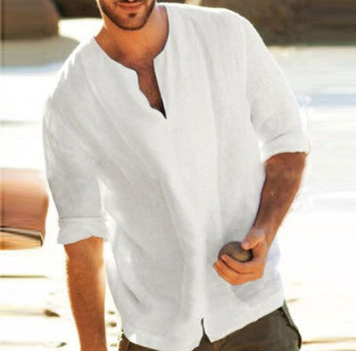 Textured V-Neck Tee