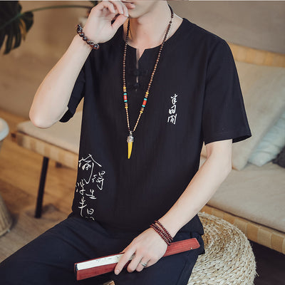 Embroidered Linen Tee