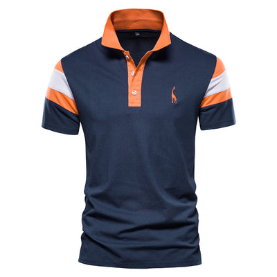 Men’s Embroidered Color-Block Polo
