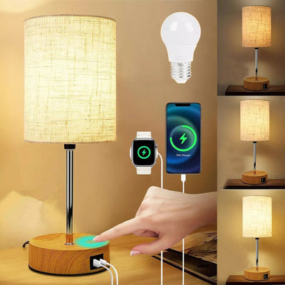 Touch Bedside Lamp with USB Charging