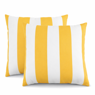 Yellow outdoor pillow covers – coordinated set of four