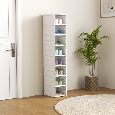 Foldable Clear-Door Shoe Boxes – Set of 8