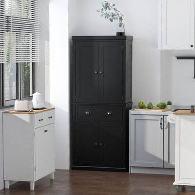 72.5-Inch Freestanding Pantry Cabinet – Black