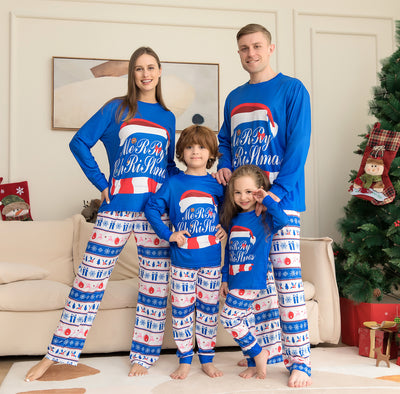 Letter-Print Family Christmas Pajamas