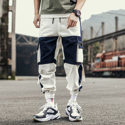 Contrast-Pocket Utility Pants