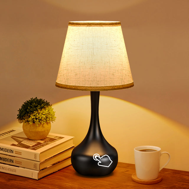 Compact Touch Bedside Lamp Set