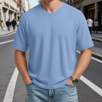 Men’s Waffle-Knit V-Neck Tee