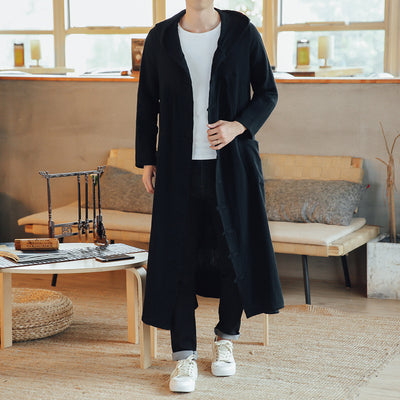 Hooded Linen-Blend Overshirt