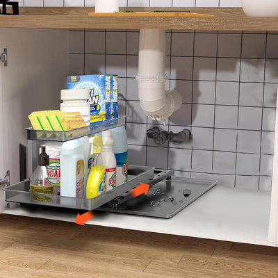 L-Shaped 2-Tier Under-Sink Organizer