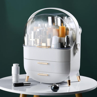 Covered Makeup Organizer with 2 Drawers