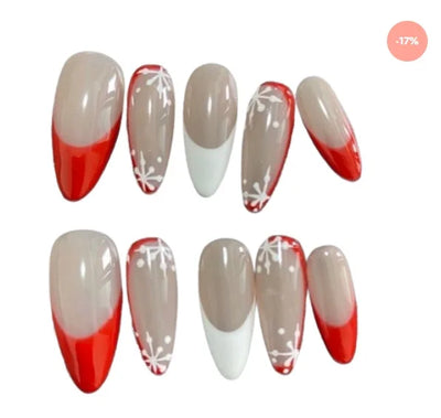 Crimson Snow Press-On Nails