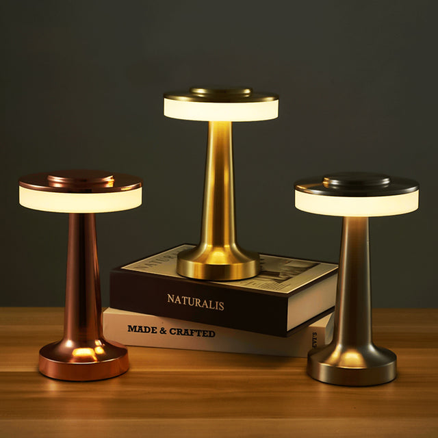 Metal Rechargeable Mushroom Table Lamp