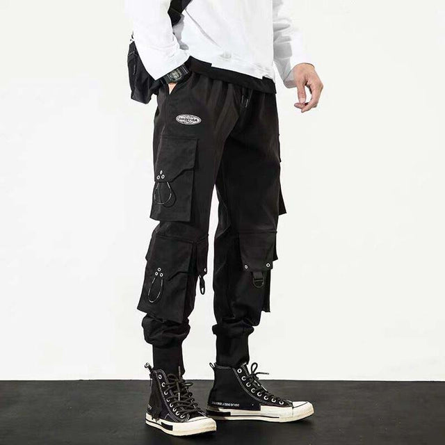 Extended-Size Black Cargo Pants