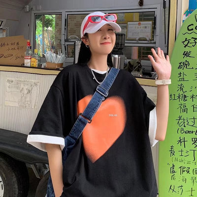 Heart Graphic Oversized Tee