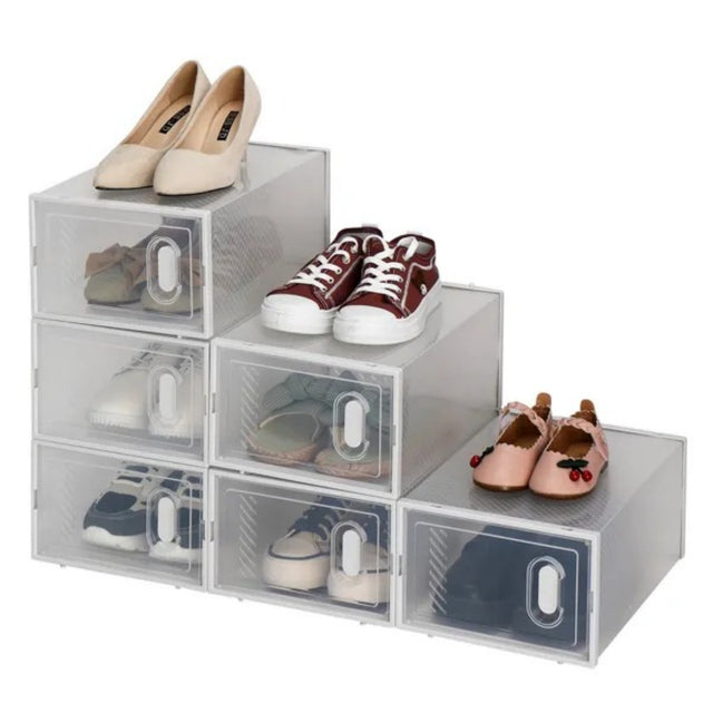 Stackable Clear Shoe Boxes – Set of 6