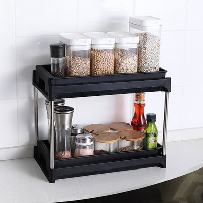 2-Tier Pull-Out Under-Sink Organizer with Hooks