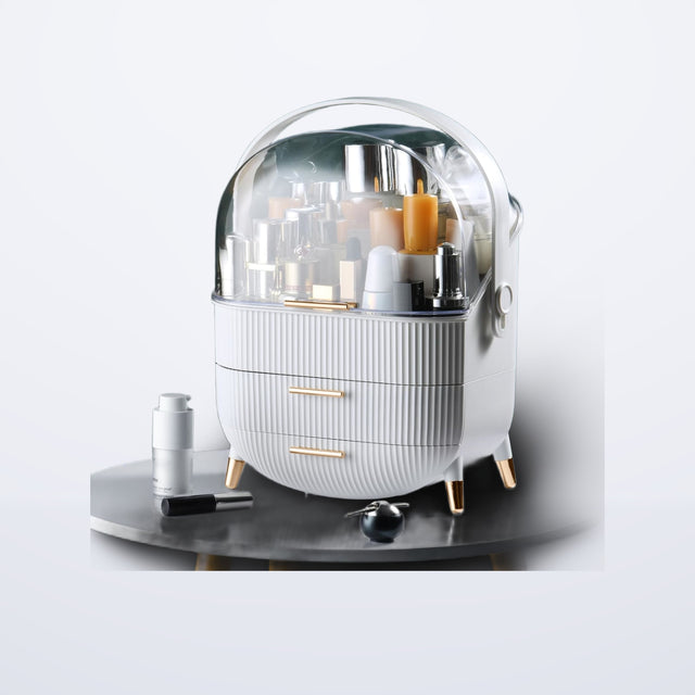 Covered Makeup Organizer with 2 Drawers
